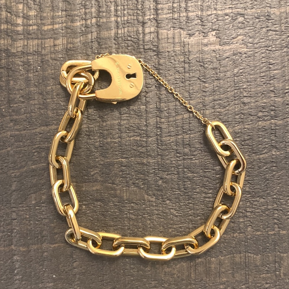 Michael Kors Gold Padlock Chain Bracelet